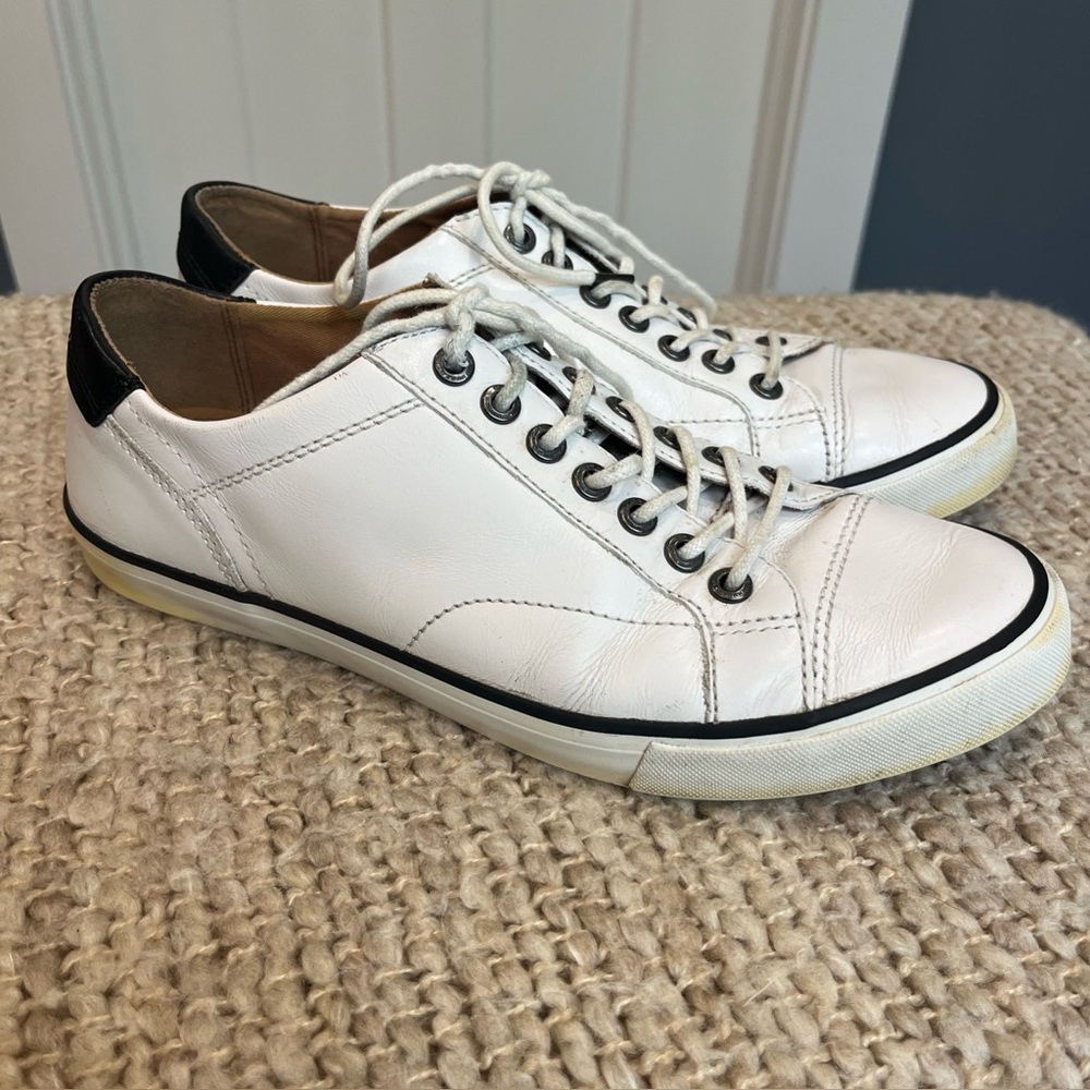 Coach Perkins Men‎ 9.5 D White Leather Fashion Sneakers FG1056 Used Condition